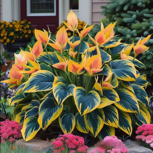 Хоста Флейм Данс купить по цене от 650р. в интернет-магазине «Посадика» с доставкой почтой в в Дербенте и по всей России – [изображение №1].